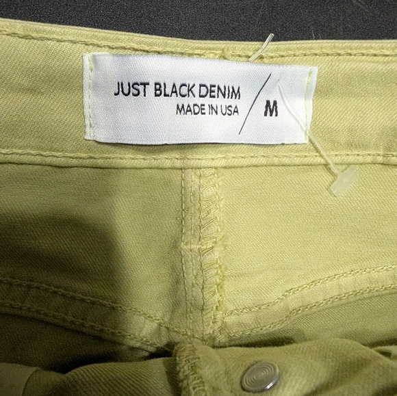 Just Black Pistachio Green Button-Front Women's Denim A Line Skirt Size Medium - Picture 3 of 8